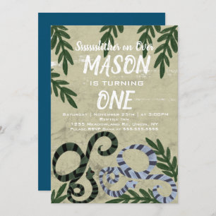 Convites Festa de aniversário tropical do zoo de Cobra répt