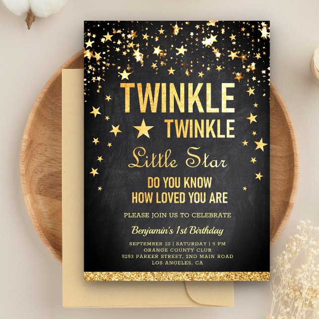 Convites Festa de Aniversário Twinkle Twinkle Little Star (Criador carregado)