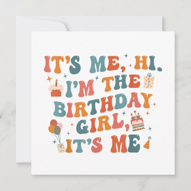 Convites Festa de aniversário Única É Eu Olá, Sou A Gi De A (Frente)