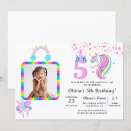 Convites Festa de aniversário Unicorn editável