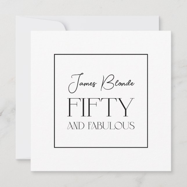 Convites Festa de aniversário Unisex 50 Moderna Elegante (Frente)