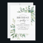 Convites Festa de aniversário Verde Botânico<br><div class="desc">Os Convites de festas de aniversários de Verde Verde Verde com Aquarela incluem uma magnífica e elegante tipografia de roteiro com verde moderno e elegante para a festa especial de 16,  18,  21ruas,  30,  40,  50,  60,  70.</div>