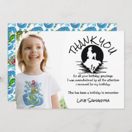 Convites Festa de aniversário Verde Sereia Obrigado