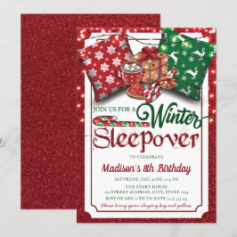 Convites Festa de aniversário Vermelha de inverno