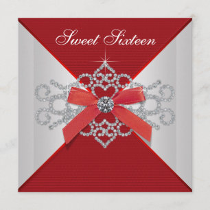 Convites Festa de aniversário Vermelha de Ouros Elegante