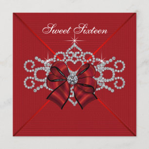 Convites Festa de aniversário vermelha do doce 16 dos