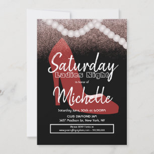 Convites Festa de aniversário Vermelha, Pérolas