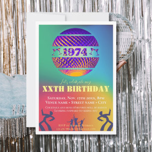 Convites Festa de aniversário Vintage 1974 51rua