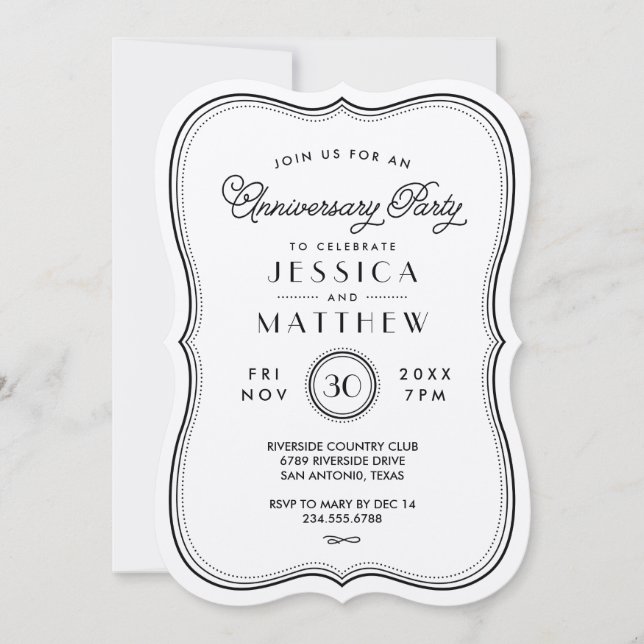 Convites Festa de Aniversário Vintage Kraft Art Déco (Frente)