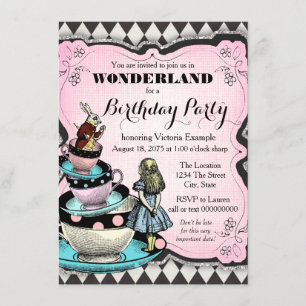 Convites Festa de Aniversário Vintage Wonderland