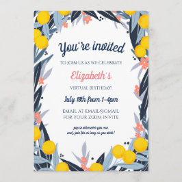 Convites Festa de aniversário Virtual de Notas Tropicais