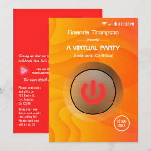 Convites Festa de Aniversário Virtual de Verão Legal