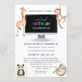 Convites Festa de aniversário Virtual do Menino dos Amigos 