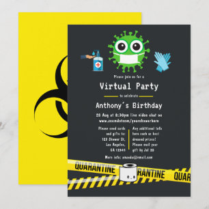 Convites Festa de Aniversário Virtual em Quarentena
