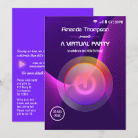 Festa de Aniversário Virtual Geométrica Futurista