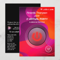 Festa de Aniversário Virtual Geométrica Futurista