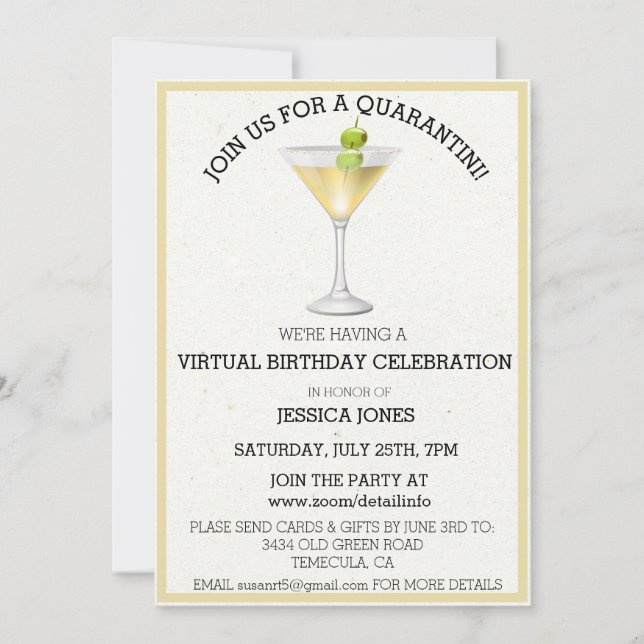 Convites Festa de aniversário virtual Junte-se a nós para o (Frente)