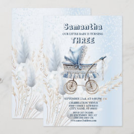 Convites Festa de aniversário Watercolor Classic Baby Strol