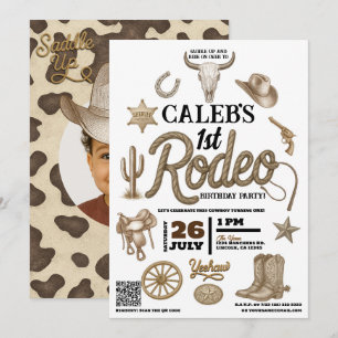 Convites Festa de Aniversário Western Rodeio Selvagem Antig