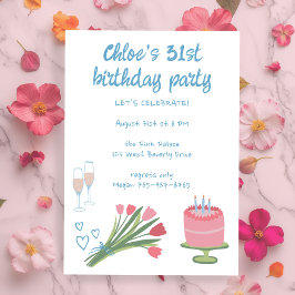 Convites Festa de aniversário Whimsic, Girlie Cute Personal