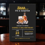 Convites Festa de aniversário Whiskey Bourbon Surpresa 30<br><div class="desc">Levante um copo para celebrar ao estilo com este Convite de aniversário de Whiskey Bourbon Adulto. Com uma design russa, mas sofisticada, inspirada em rótulos clássicos de uísque, este convite é perfeito para entusiastas de bons espíritos. Com uma tipografia ousada e tons ricos e terríveis, ele define o clima para...</div>