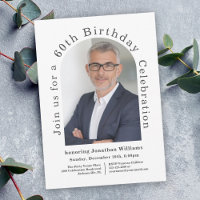 Festa de aniversário White Simple Photo Arch 60th