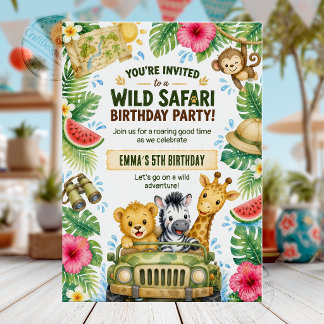Convites Festa de Aniversário Wild Safari