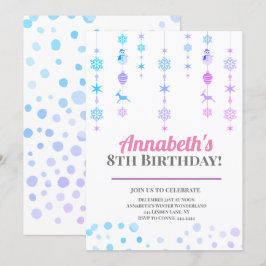 Convites Festa de aniversário Wonderland de inverno