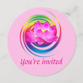 Convites Festa de aniversário Yoga Lotus Flower Design