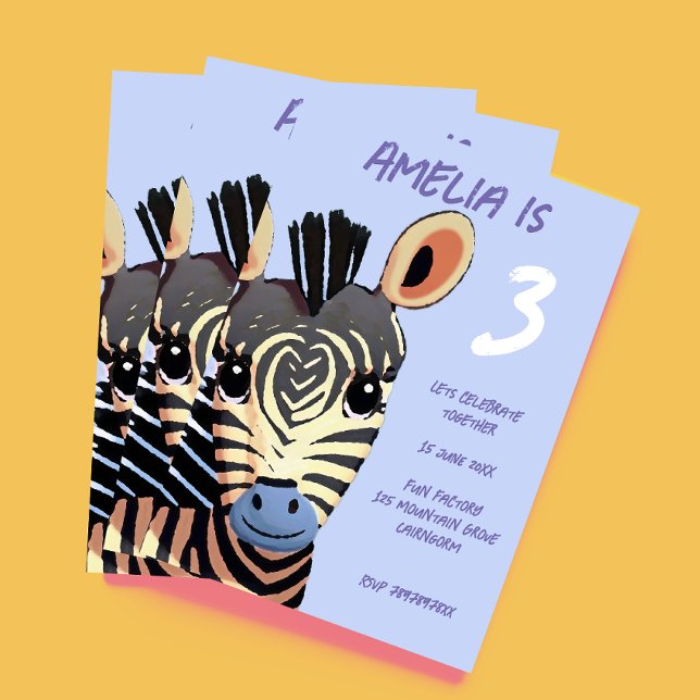 Convites Festa de aniversário Zebra Baby Zebra (Criador carregado)