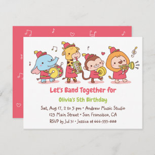 Convites Festa de Aniversários de criança de Animais Safari