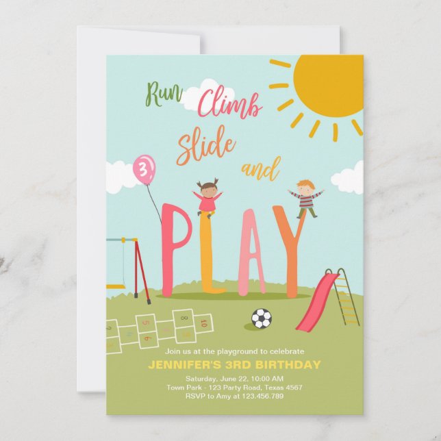 Convites Festa De Aniversários No Parque (Frente)