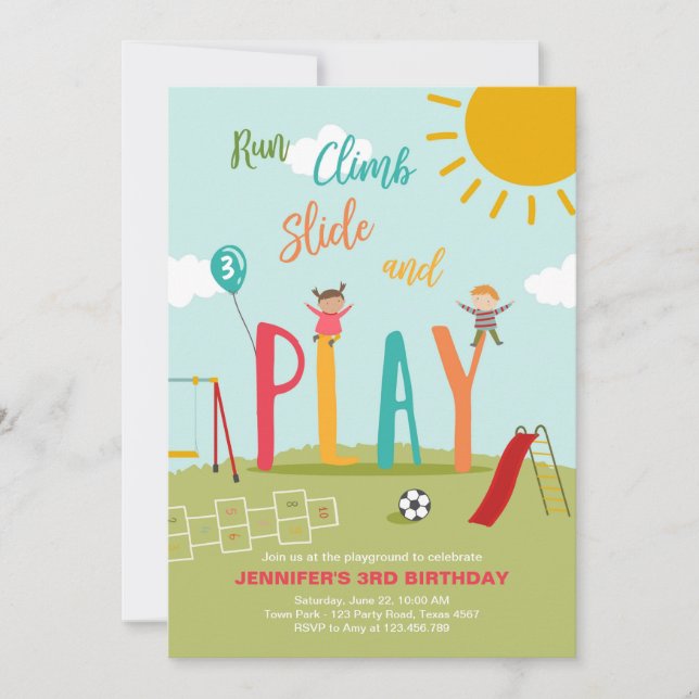 Convites Festa De Aniversários No Parque (Frente)