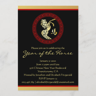 Convites Festa de Ano Novo Chinês do Cavalo GR