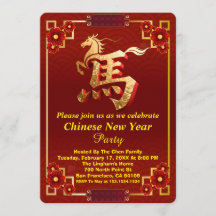 Festa de Ano Novo Chinês Vermelho Cavalo Dourado P