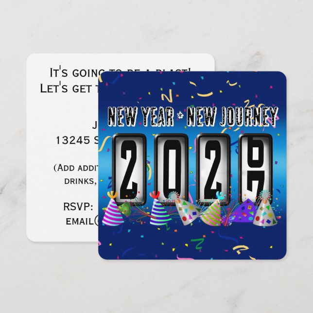 Convites Festa de Ano Novo do Hodômetro de 2027 (Frente/Verso)