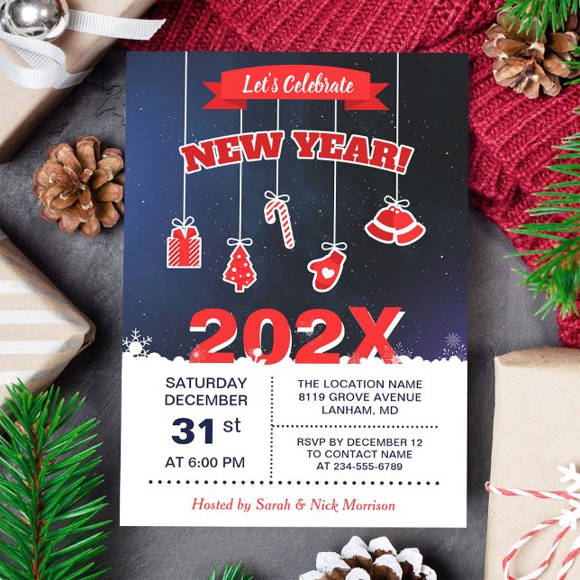 Convites Festa de Ano Novo do vamos Celebrar (Criador carregado)