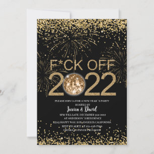 Convites Festa de Ano Novo Dourado e Preto Personalizada
