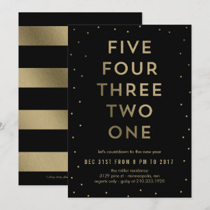 Convites Festa de Ano Novo EDITÁVEL de Conta Moderna