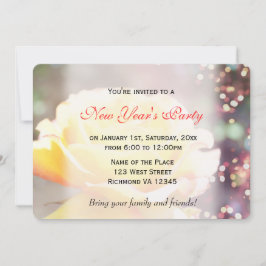 Convites Festa de Ano Novo, flor de rosa amarela rico de Fé