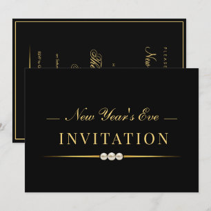 Convites Festa de Ano Novo Posh Glamour Gold