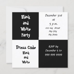 Convites Festa de Ano Novo Preto e Branco