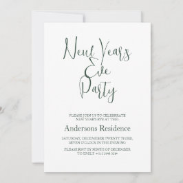 Convites Festa de Ano Novo Verde Simples