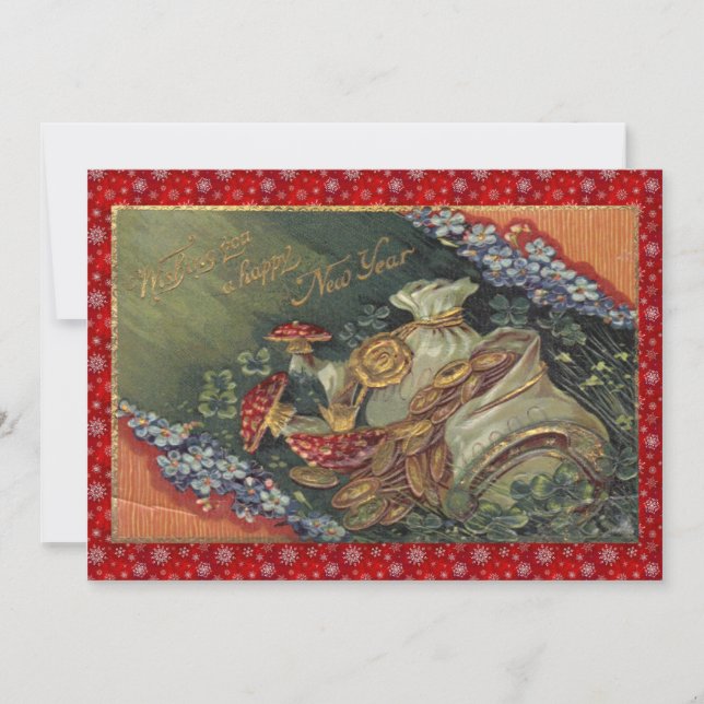 Convites Festa de Ano Novo Vintage (Frente)