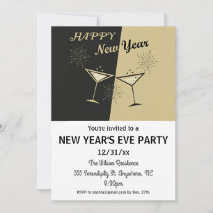 Convites Festa de Ano Novo Vintage Cheers