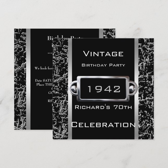 Convites Festa de aparência de qualquer imagem de metal pre (Frente/Verso)