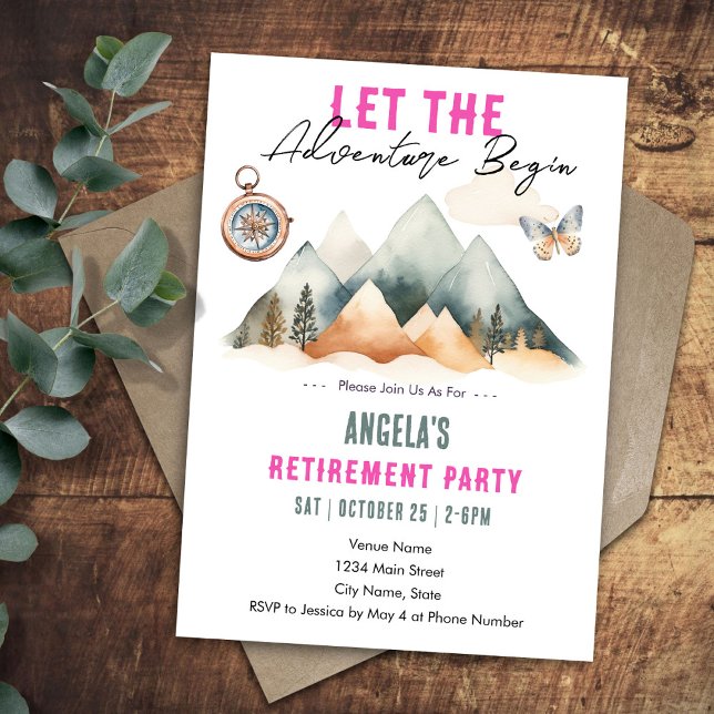 Convites Festa de Aposentadoria Aventura Começa (Criador carregado)