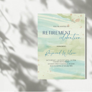 Convites Festa de Aposentadoria com Blob Abstrato Moderno