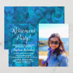 Convites Festa de Aposentadoria com Foto do Oceano Azul Ele