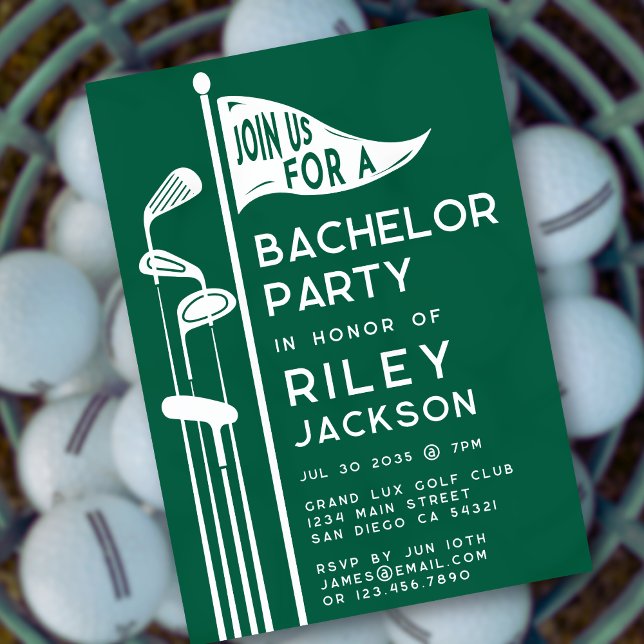 Convites Festa de Aposentadoria com Taco de Golfe Clássico  (Criador carregado)
